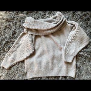 Topshop light grey/blue off-the-shoulder sweater
